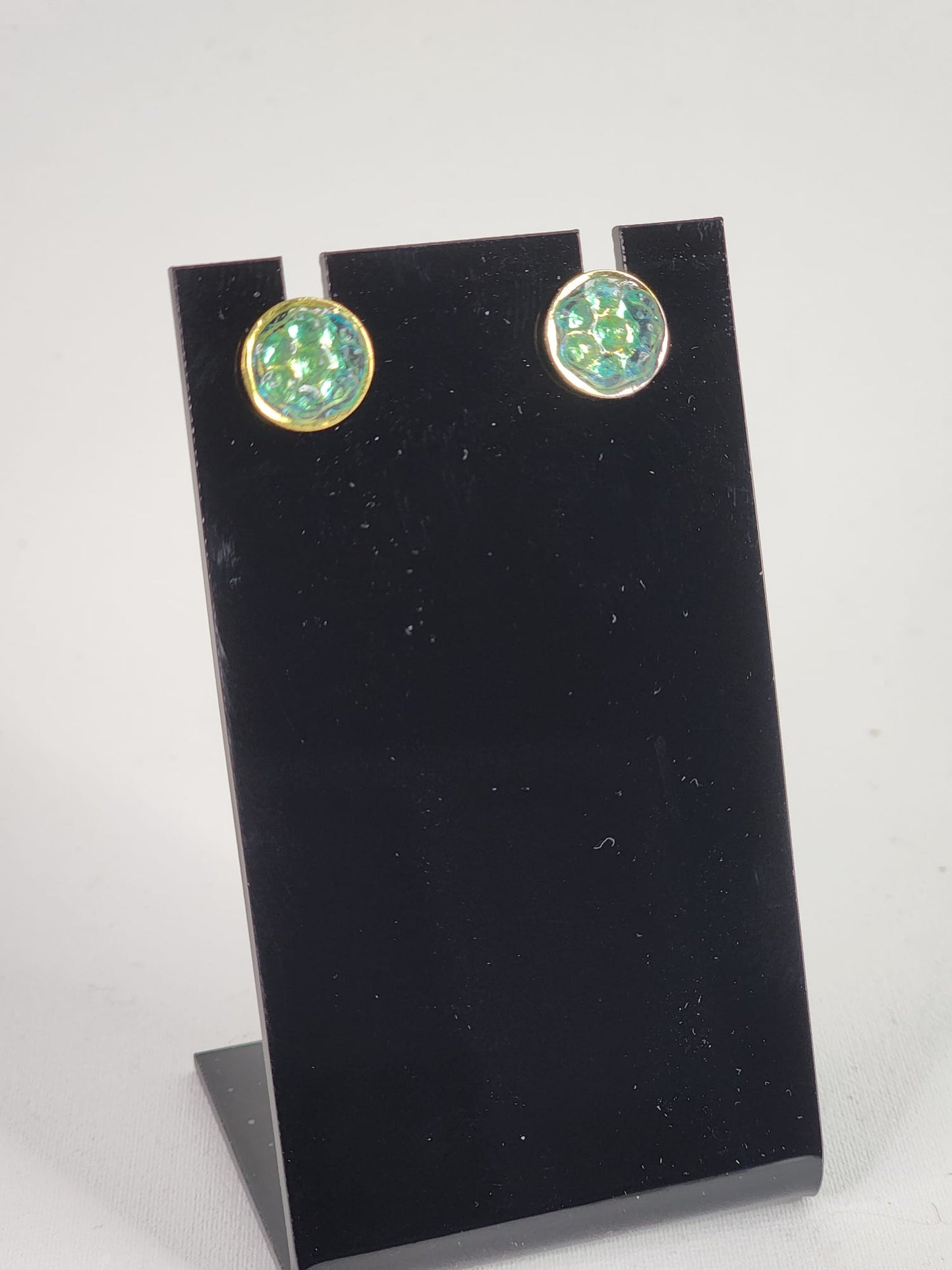 Stud earring - blue green candy