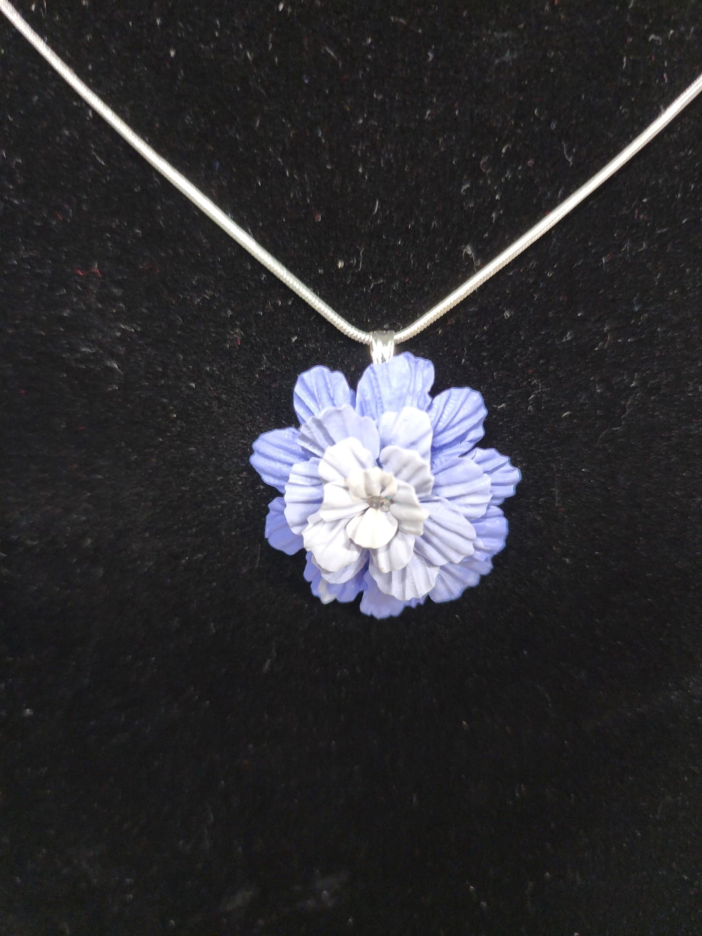 Ceramic pendant - blue flower