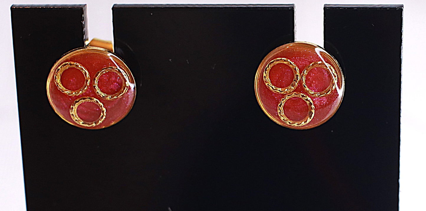 Stud earring - gold rings