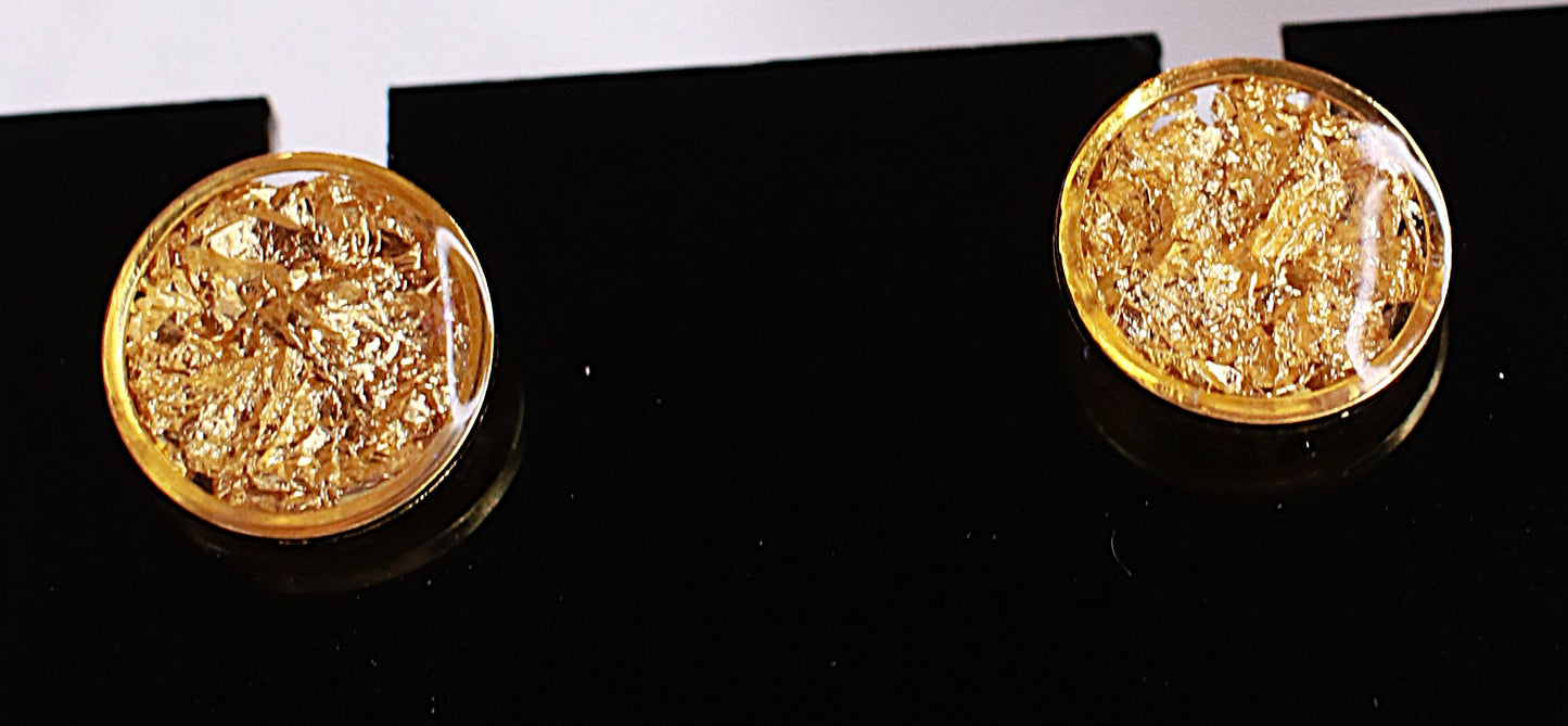 Stud earring - gold foil