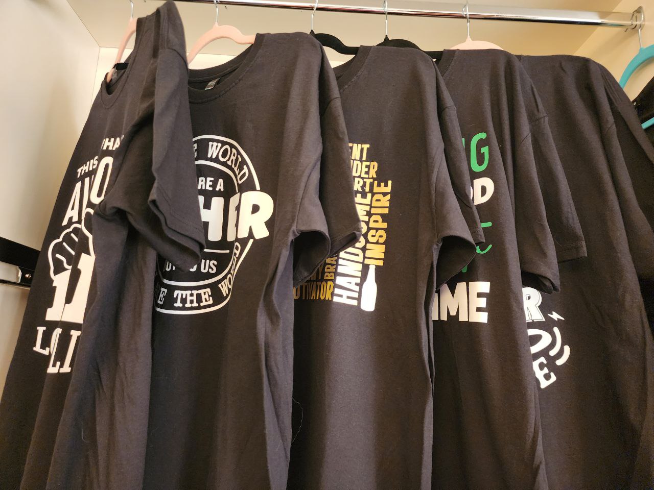 T-shirts for the dad. Show him your appreciation on the Father's Day or any day of the year!