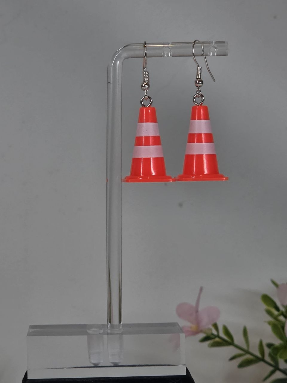Construction cone earrings