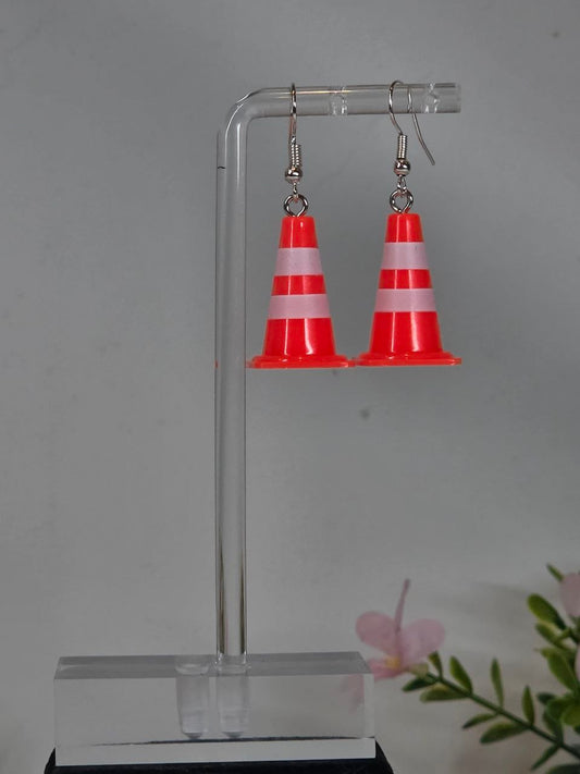Construction cone earrings