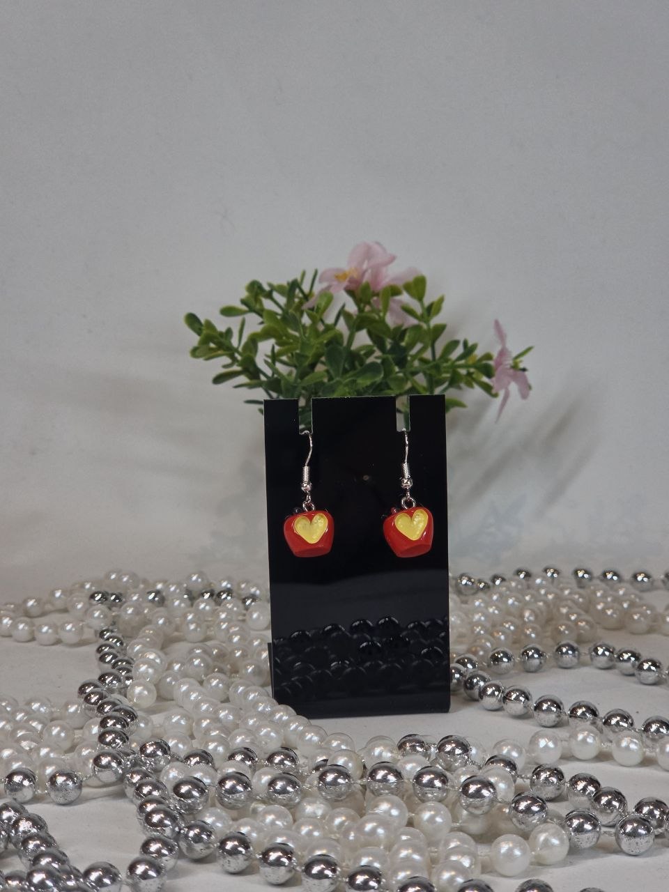 Heart Apple Drop Earrings