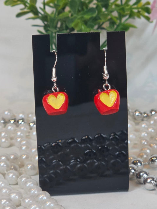 Heart Apple Drop Earrings