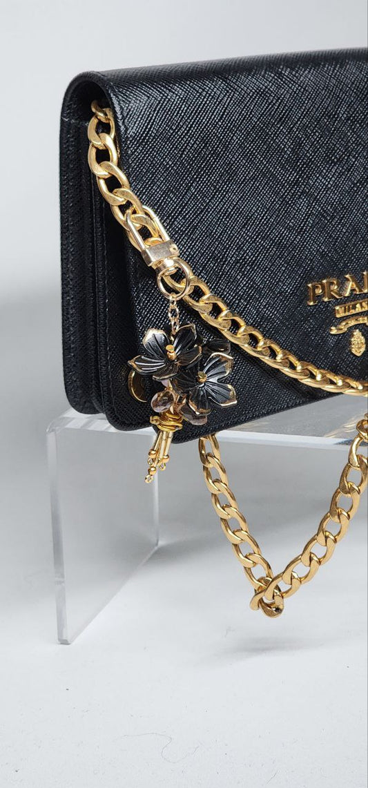 Midnight Blossom Bag Charm